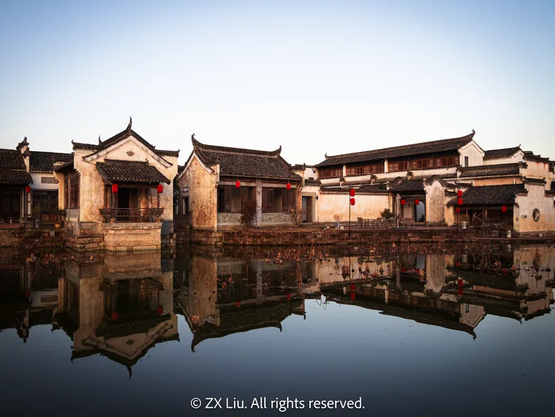 village beside lake